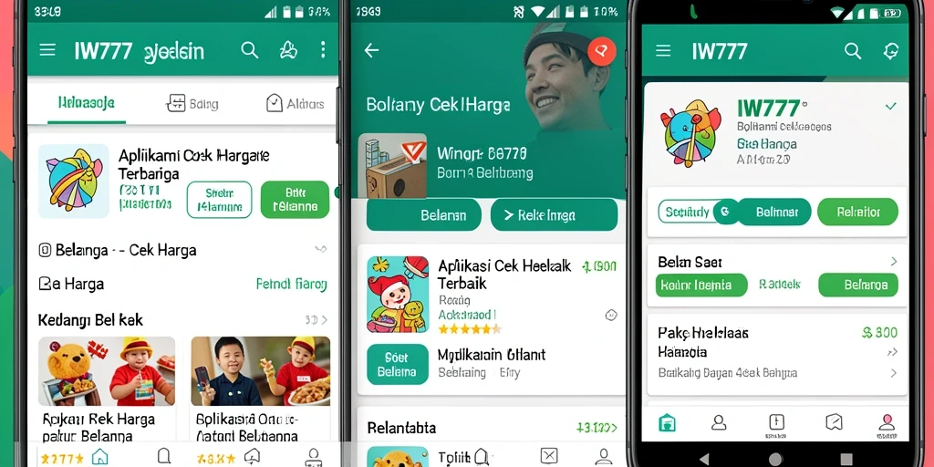 Tampilan antarmuka IW777 yang sederhana dan efektif untuk cek harga.