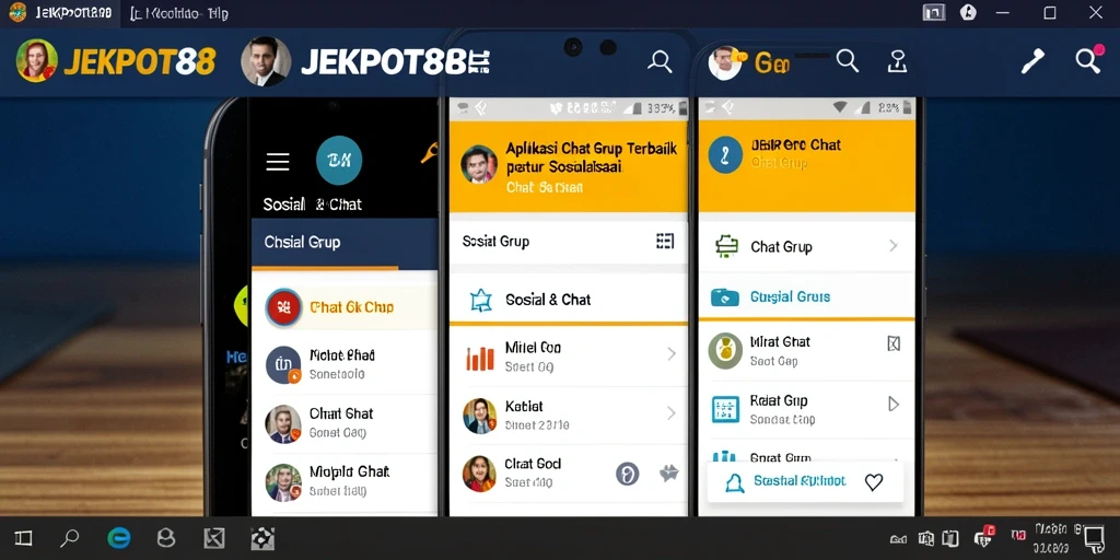 Antarmuka aplikasi <strong>JEKPOT88</strong> yang intuitif untuk chat grup.