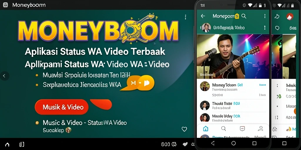 Antarmuka MONEYBOOM yang mudah digunakan untuk Status WA Video.