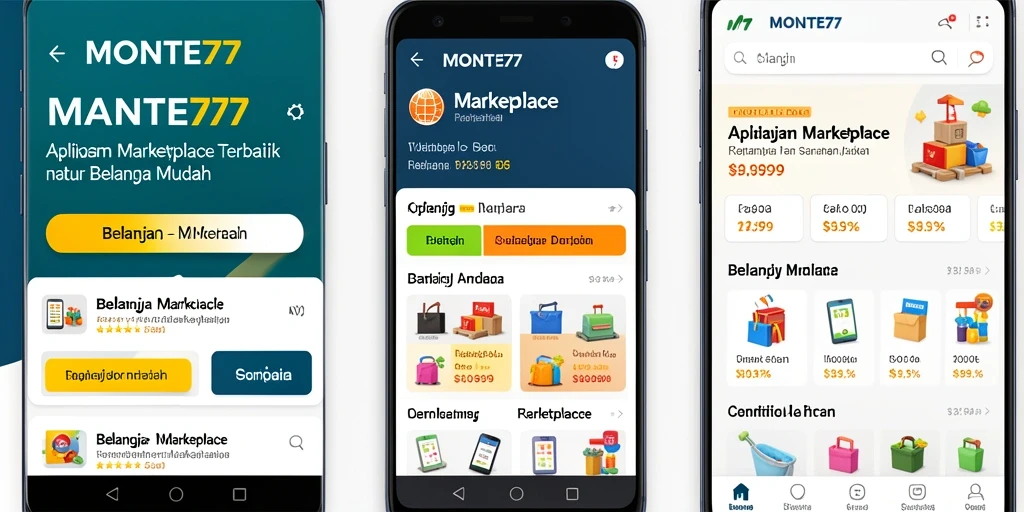 Tampilan antarmuka aplikasi MONTE77 yang menarik dan mudah digunakan.