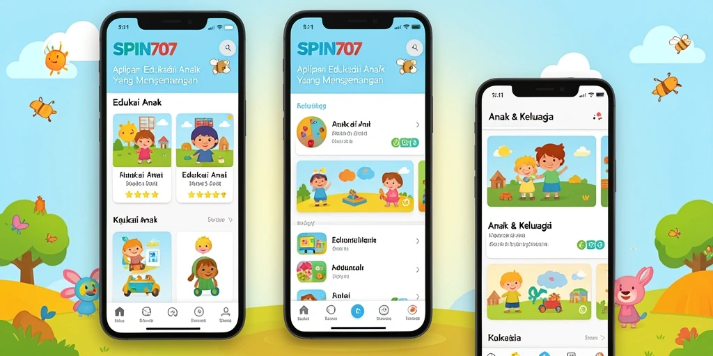 Tampilan antarmuka SPIN707 yang menarik dan interaktif untuk anak-anak.