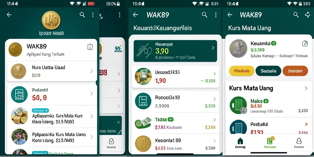 Antarmuka aplikasi WAK89 untuk konversi mata uang yang sederhana dan efektif.